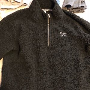 Black fuzzy pink sweater